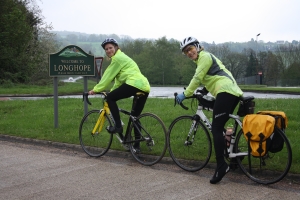 Ceri and Sue on their 
bikes